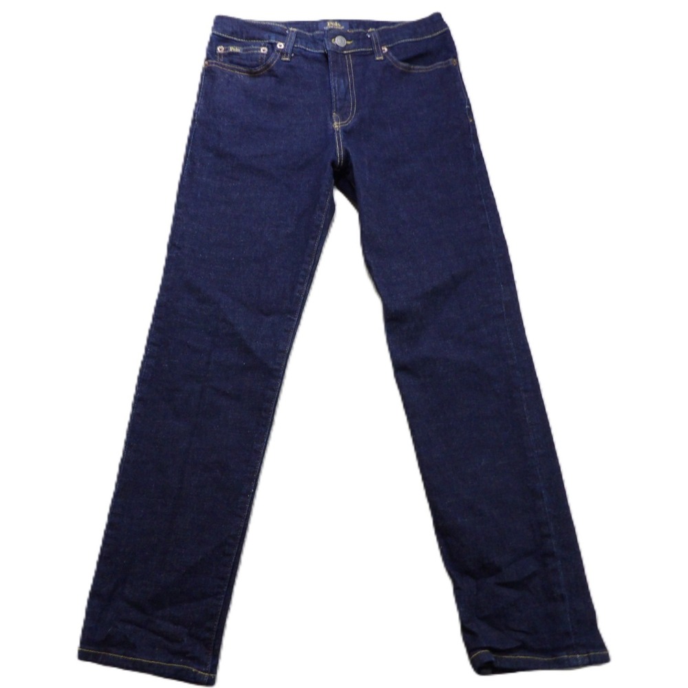 Polo Ralph Lauren Jeans Girls Hampton Straight Dark Wash Denim 14W Regular Blue
